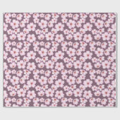 花のレトロの春パターン ラッピングペーパー (フラット)