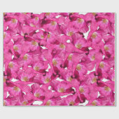 花のレトロの春パターン ラッピングペーパー (フラット)