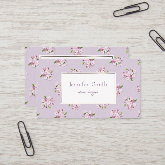 花のレトロの春パターン 名刺 (正面/裏面インサイチュ)