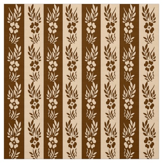 花のレトロの縞模様 ファブリック (見本)