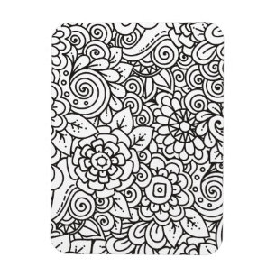 花のレトロの落書き マグネット