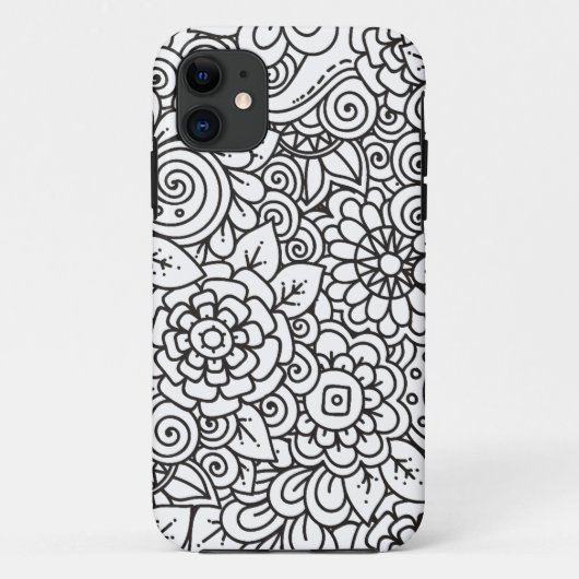 花のレトロの落書き Case-Mate iPhoneケース (裏面)