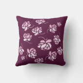 花のレトロパターン クッション (裏面)