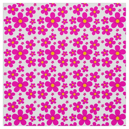 花のレトロパターン ファブリック (見本)