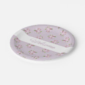 花のレトロパターン ペーパープレート (アングル)