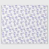 花のレトロパターン ラッピングペーパー (フラット)