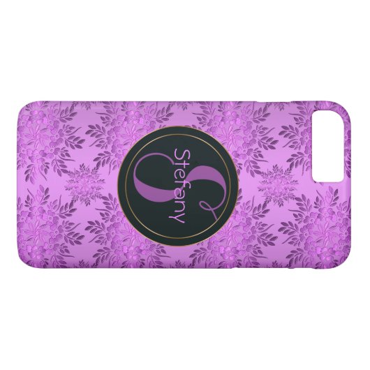 花のレトロpattern.monogram. Case-Mate iPhoneケース (裏面(横))