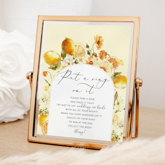 花のレモンが ブライダルシャワーのポスターで花嫁について言わないで ポスター