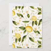 花のレモンイエローシームレスバースデー 招待状 (裏面)