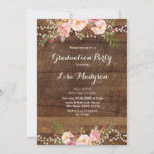 花のレースのひもは卒業パーティーカードをつけます 招待状 (正面)