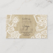 花のレースのバーラップのbohoのヨガのインストラクター 名刺 (正面)