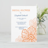 花のレースのブライダルシャワーの招待状|のオレンジ 招待状 (スタンド正面)