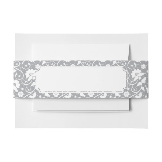 花のレースパターン 招待状ベリーバンド (正面例)