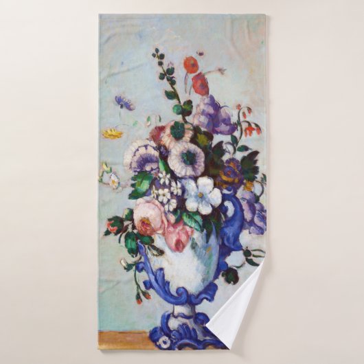 花のロココの花瓶，ポールセザンヌ バスタオル (バスタオル)