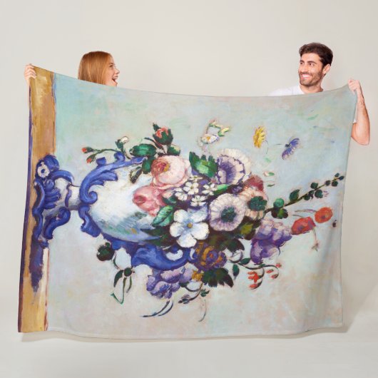 花のロココの花瓶,ポールセザンヌ フリースブランケット (インサイチュ)