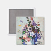 花のロココの花瓶，ポールセザンヌ マグネット (正面/裏面)