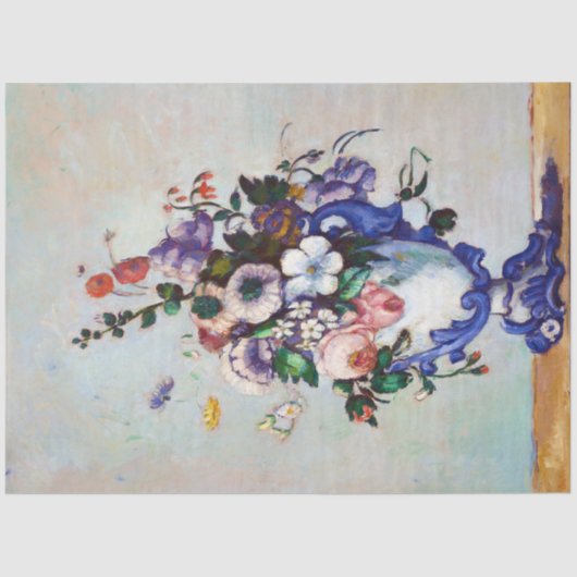 花のロココの花瓶，ポールセザンヌ 薄葉紙 (正面)