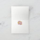 花のローズとデイジーのテラコッタ 輪郭付きブーケ サンキューカード (内部)