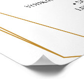 花のローズ ウェディング ドリンク メニュー サイン (角)