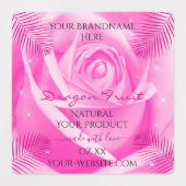 花のローズ フラワー ピンク パープル ティール 商品ラベル ラベル (デザイン1)