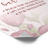 花のローズ ミモザ バー ブライダル シャワー サイン (角)