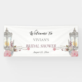 花のローズ＆ランタン ブライダルシャワーのお出迎え 横断幕