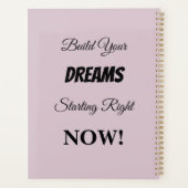 花のローズ 水彩 タイポグラフィ テキスト プランナー手帳 (裏面)