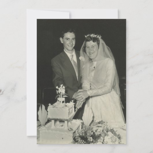 花のローズ 50周年 ゴールデンアニバーサリー ウェディング フォト 招待状 (裏面)