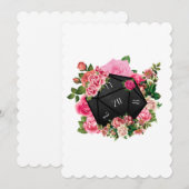 花のローズD20 テーブルトップRPGゲーム用ダイス 招待状 (正面/裏面)