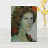 花のローマの女神グリーティングカード カード (黄色い花)