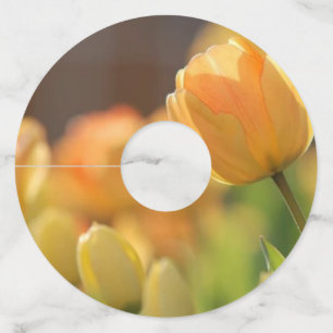 花のワインのラベル ワイングラスタグ