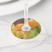 花のワインのラベル ワイングラスタグ (クローズアップ)