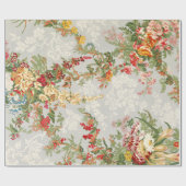 花のヴィンテージのイラストレーションを含む包装紙 ラッピングペーパー (フラット)
