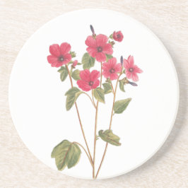 花のヴィンテージのイラストレーションを含む飲み物のコースター コースター