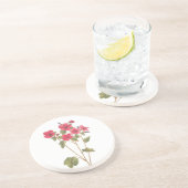 花のヴィンテージのイラストレーションを含む飲み物のコースター コースター (側面)
