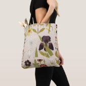 花のヴィンテージのスケッチ トートバッグ (クローズアップ)