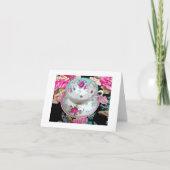 花のヴィンテージのティーカップのブランクはカード感謝していしています サンキューカード (正面)