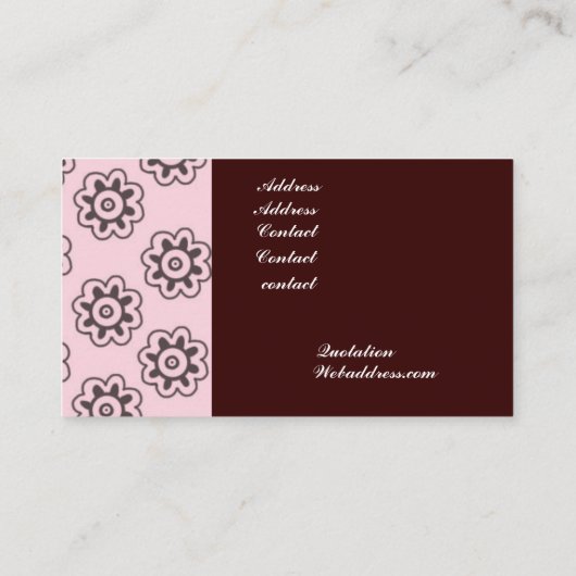 花のヴィンテージのファッションのデザインのマネキンのコンサルタント 名刺 (裏面)