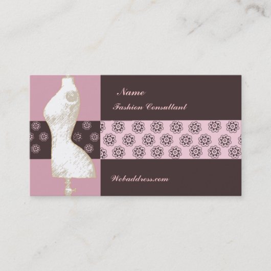 花のヴィンテージのファッションのデザインのマネキンのコンサルタント 名刺 (正面)