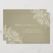 花のヴィンテージのリハーサルのディナー・パーティ 招待状 (正面/裏面)