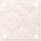 花のヴィンテージの壁紙の背景 ガラスコースター (裏面)