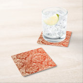 花のヴィンテージの壁紙の背景 スクエアペーパーコースター (インサイチュ)