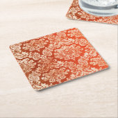 花のヴィンテージの壁紙の背景 スクエアペーパーコースター (アングル)
