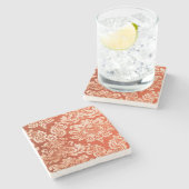 花のヴィンテージの壁紙の背景 ストーンコースター (横)