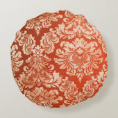 花のヴィンテージの壁紙の背景 ラウンドクッション (裏面)