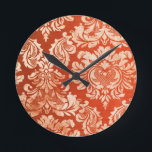 花のヴィンテージの壁紙の背景 ラウンド壁時計<br><div class="desc">花のヴィンテージの壁紙の背景の©および® Bigstock® -複製権所有。</div>