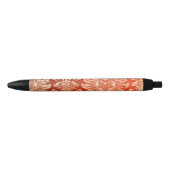 花のヴィンテージの壁紙の背景 黒ボールペン (正面)