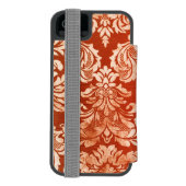 花のヴィンテージの壁紙の背景 INCIPIO iPhoneウォレットケース (フォリオ裏面)