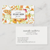 花のヴィンテージの水彩画のお母さんの接触呼出し コーリングカード (正面/裏面)