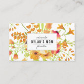 花のヴィンテージの水彩画のお母さんの接触呼出し コーリングカード (正面)